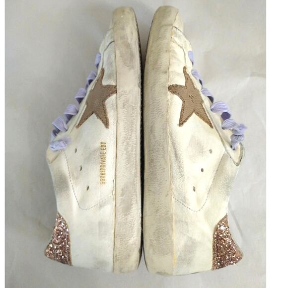 Golden Goose White and Pink Glitter Sneakers - Picture 9 of 16